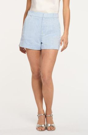 Cinq &agrave; Sept Tora Linen Blend Suiting Shorts in Ultramarine at Nordstrom, Size 0