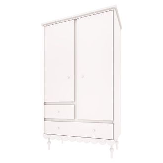 OEM Armoire 2 Portes 2 Tiroirs Wood Luck Babushka Blanc