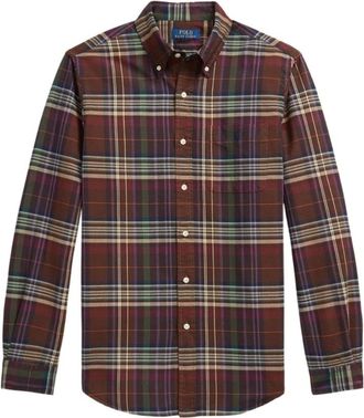Polo Ralph Lauren Camisa Oxford de Cuadros a Medida - Shirts - Hombre - Marr&oacute;n - 2XL