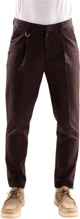Paolo Pecora Slim-fit Broeken - Heren - Slim Fit Broeken - Bruin - L - Katoen - Broeken