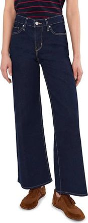 Levi's 318 Shaping Jeans Womens Dark Blue Stretch Wide Leg Zip Fly GBO3996