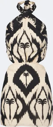 Johanna Ortiz Printed cotton halterneck minidress