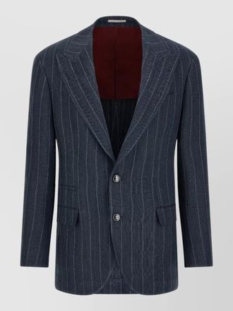 Brunello Cucinelli tailor blazer notch lapel button cuffs
