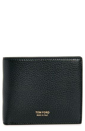Tom Ford T-Line Soft Grain Leather Bifold Wallet in 1N001 Black at Nordstrom