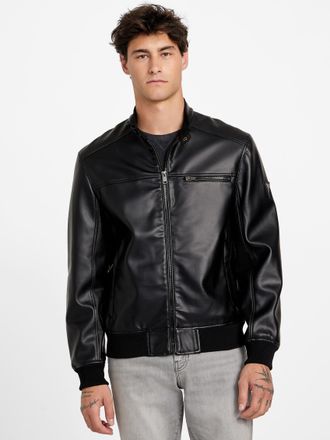 Guess Faris Faux-Leather Biker Jacket