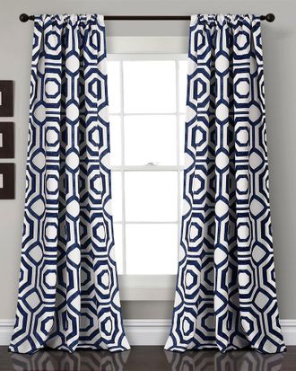 Triangle Home Fashions Octagon Blocks Room Darkening Window Curtain