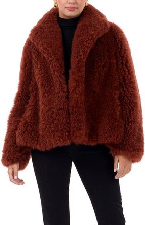 Gorski Genuine Shearling Jacket with Detachable Belt in Caramel at Nordstrom, Size Small