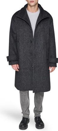 Karl Lagerfeld Wool Blend Top Coat in Charcoal at Nordstrom Rack, Size Xx-Large