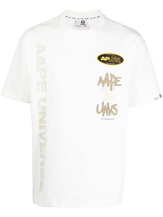 Aape By A Bathing Ape Moonface logo-print T-shirt - men - Cotton - L - White