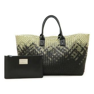 Bottega Veneta Clear Black Pvc Leather Pouch Tote Bag (Pre-Owned)