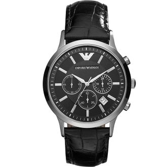 Emporio Armani Mens Horloge AR2447 Black Stainless Steel (archived) - One Size