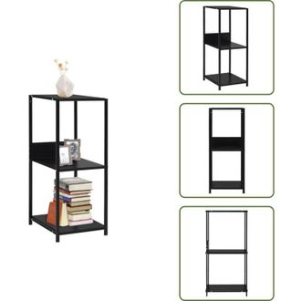 vidaXL The Living Store Scaffale Libri Piccolo Dritto Nero 33,5x39,6x79,7cm Multistrato - Scaffale in legno