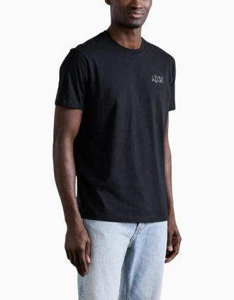 Armani Mens Armani Exchange Mens T-Shirts Cotton Tee - Black - Size: 44
