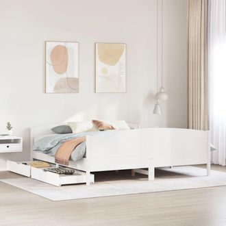 Berkfield Home Bed Frame without Mattress White 160x200 cm Solid Wood Pine