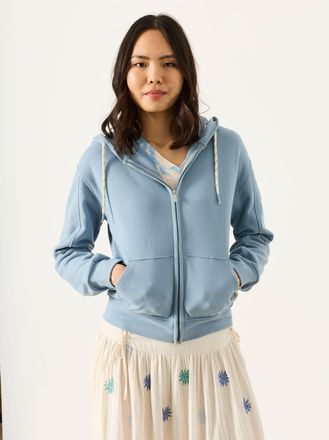 Fat Face FatFace Flora Pale Blue Zip Through Hoodie