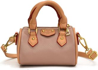 Generic Exquisite Mini Small Cylinder Handbag Womens High-end One-shoulder Crossbody Bag(pink,A)