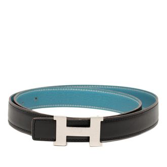 Herm&egrave;s Pre-owned Hermes Box Calf and Togo Constance H Reversible Belt Ladies Q55Z1KIUHZ03A0ZM