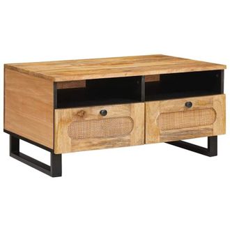 vidaXL Coffee Table Artisan Oak 80 x 54 x 40 cm Solid Mango Wood vidaXL