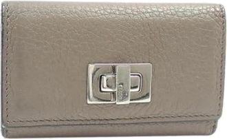 Fendi Pre-owned Keycase - Dames - Vintage Accessoires - Grijs - ONE Size - Leer - Vintage