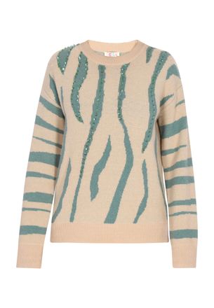 Izia Jumper Dames beige turkoois
