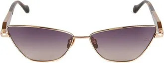 Ana Hickmann Womens Sunglasses Gold-Brown Metal Eyewear - Gold/brown