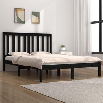 vidaXL Vidaxl - Estructura De Cama De Madera Maciza De Pino Negra 200x200 Cm