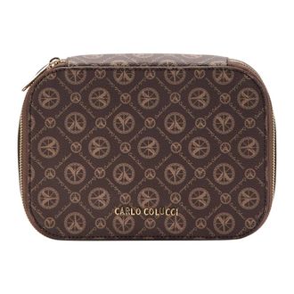 Carlo Colucci Klassieke Cosmetische Tas Cracogna - Heren - Toilettassen - Bruin - ONE Size - Tassen