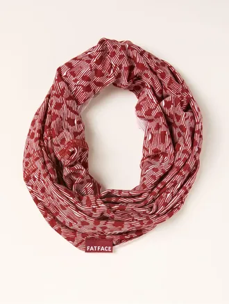 Fat Face FatFace Red Ikat Print Multi Snood
