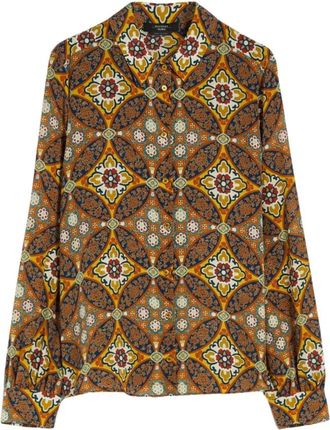 Max Mara Klassiek Cr&ecirc;pe Shirt - Dames - Overhemden - Veelkleurig - 3XS - Overhemden