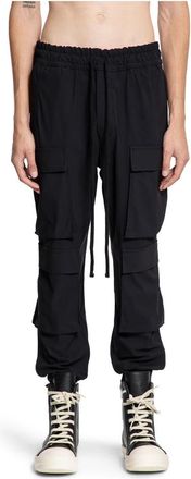 Thom Krom Zwarte Stretch Nylon Cargo Trainingsbroeken - Heren - Sweatpants - Zwart - S - Nylon - Broeken