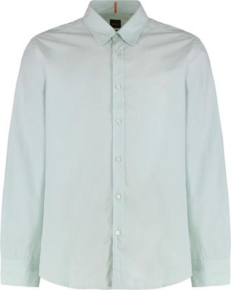 HUGO BOSS Overhemden, Heren, Blauw, 2Xl, Katoen, Relegant_6 Katoen Poplin Overhemd