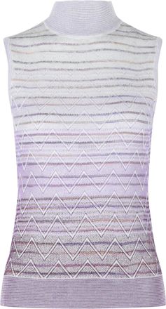 M Missoni Ombre Zig Zag High-Neck Top