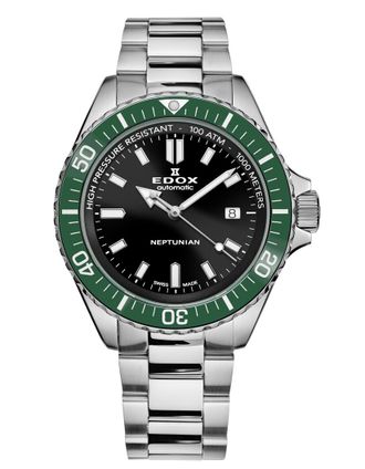Edox Neptunian Automatic Black Dial Mens Watch 80120 3VM NIN