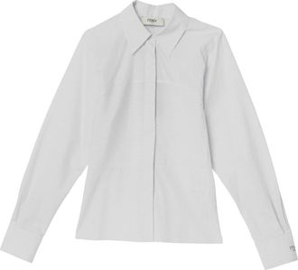 Fendi Overhemden, Dames, Wit, S, Katoen, Lange mouwen overhemd