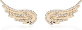 Adina Reyter 14kt yellow gold Large Flight Wings diamond earrings - women - 14kt Yellow Gold/Diamond - One Size