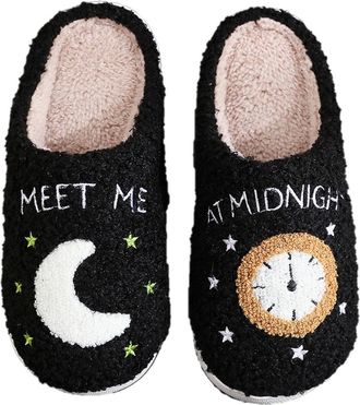 Generic Ladies Mens Soft Memory Foam Padded Plush Lined Cotton Lightweight Soft Warm Slippers, Black, 8.5 UK