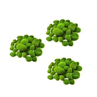 OEM 96 Piezas De Rocas Decorativas De Musgo Artificial En 5 Tama&ntilde;os, Bolas De Musgo Verde, Decoraci&oacute;n De Musgo Falso Para Arreglos Florales Y Jardines