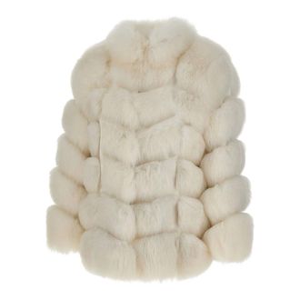 Frame Denim Faux Fur & Shearling Jackets, female, White, M, Fox Fur Coat