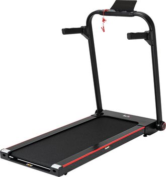 HOMCOM Electric Folding Treadmill w/ Wheels - Safety Button and LED Monitor | TJ Hughes