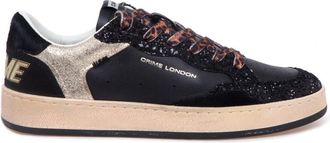 Crime London Schoenen, Dames, Zwart, 37 EU, Leer, Chelsea Sneaker
