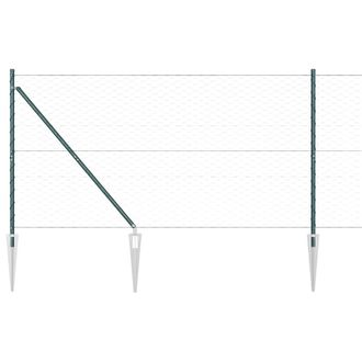 vidaXL Vidaxl - Reja Con Postes Verde 1.2 X 50 M Acero Recubierto De Pvc
