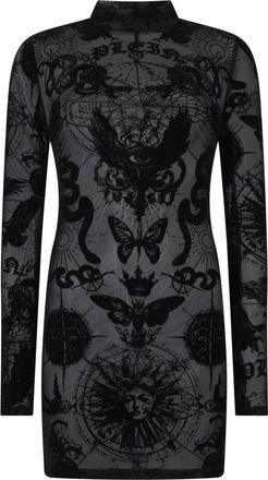 Philipp Plein Dames, Jurken, Zwart, Maat: L Poliester