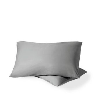 Bare Home 100% Organic Cotton Percale Cooling Pillowcase Set in Light Grey at Nordstrom, Size Standard