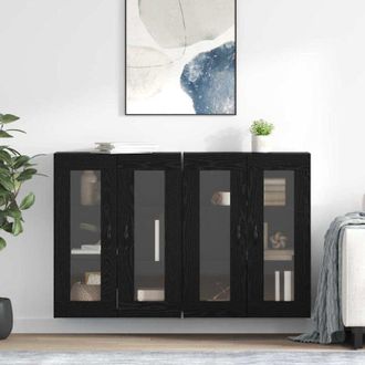 vidaXL vidaXL Armadi da Parete 2 pcs Rovere Nero 69,5 x 34 x 90 cm