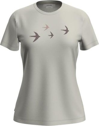 Icebreaker Merino 150 Tech Lite S/S Bird Transit Merinoshirt f&uuml;r Damen | grau