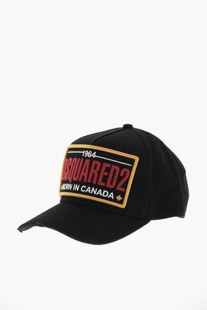 Dsquared2 Gabardine Baseball Cap BORN TO BE A FIGHTER with Embossed Lo size One