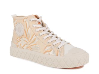 Palladium Sneaker PALLADIUM ACE CHUKKA FLOWER, Damen, Gr. 37,5, tropisand, Textil, Schuhe Sneaker, mit hochwertiger Stickerei