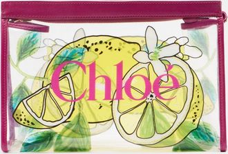 Chlo&eacute; Chlo&eacute; Soleil Small leather-trimmed pouch