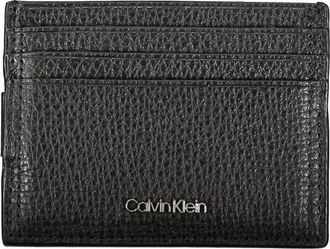 Calvin Klein Elegante Leren Kaarthouder met Geldclip - Heren - Portefeuilles - Zwart - ONE Size - Leer - Accessoires