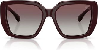 Burberry Vierkante Zonnebril - unisex - Zonnebrillen - Rood - 54 MM - Nylon - Accessoires